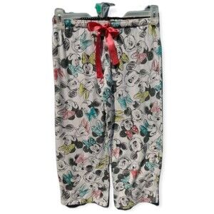 Disney Woman Lounge Pants Size S Cropped Mickey Minnie Donald Daisy Comfy